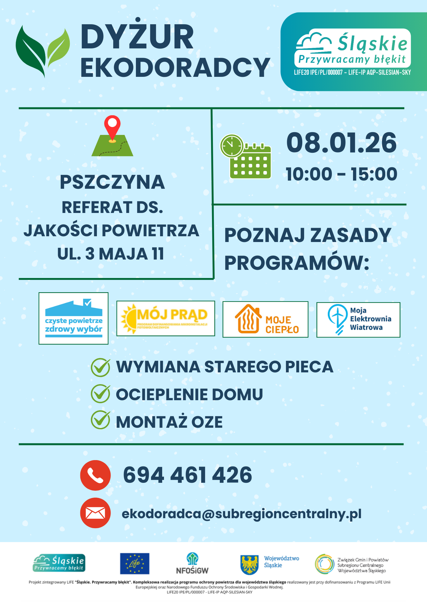 Styczniowy dyżur ekodoradcy w Pszczynie 